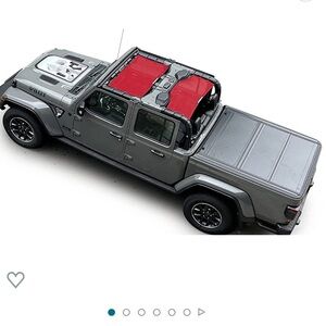 Luxucy Jeep Gladiator Cherry Red Shadeidea Top Sun Shade JT Combo Extra Pouch